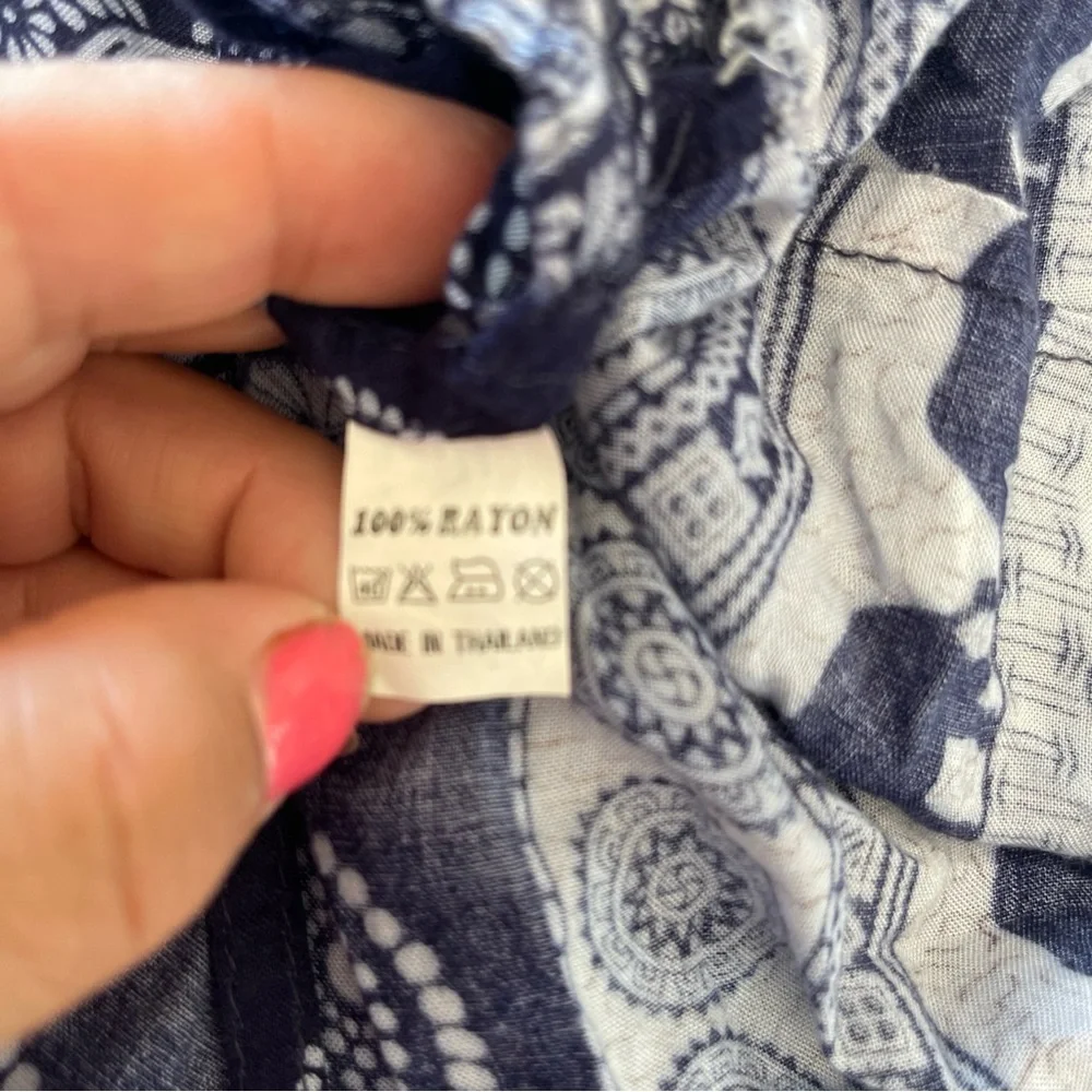 Navy and White elephant print Pencil wrap Maxi Skirt for Casual Wear - Picture 7 of 7